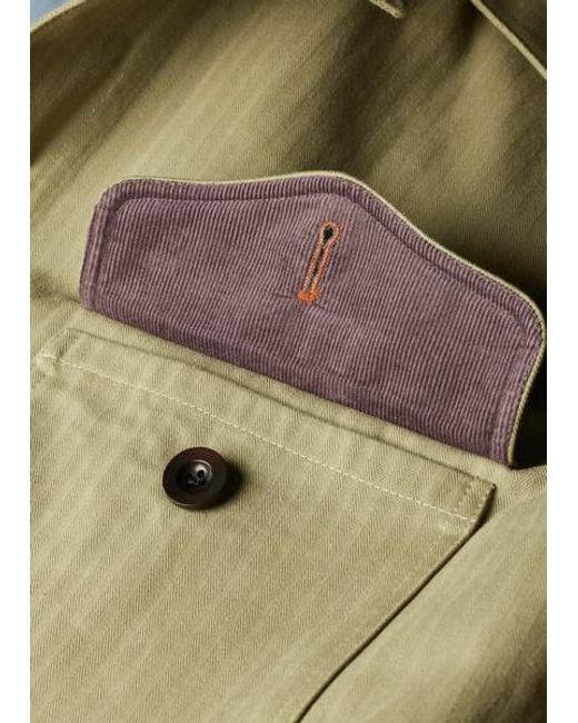 Paul Smith Blue Cotton Herringbone Field Jacket for men