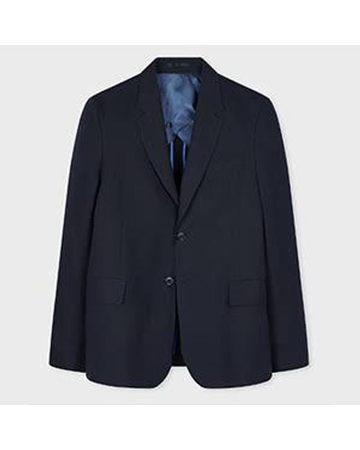 Paul Smith Men's Blue Dark Linen Buggy-Lined Blazer