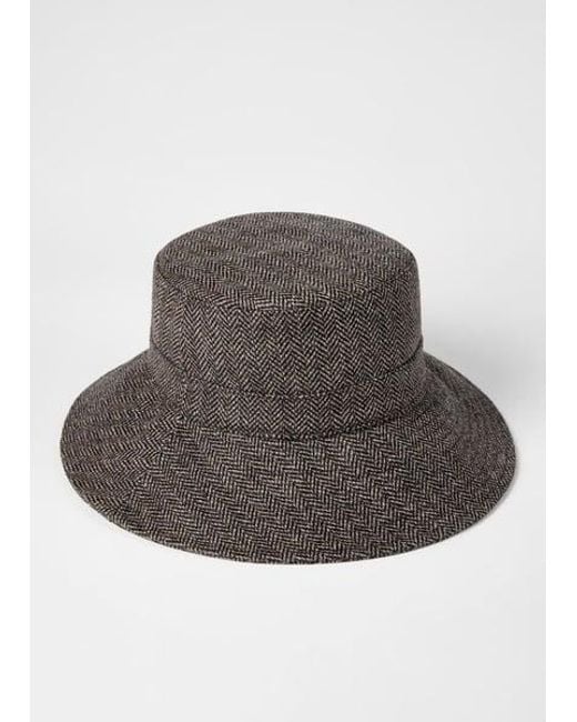 Paul Smith Brown Herringbone Bucket Hat for men