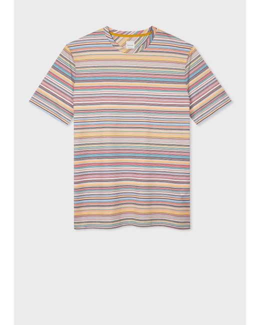 Paul Smith Pink 'Signature Stripe' Cotton T-Shirt for men