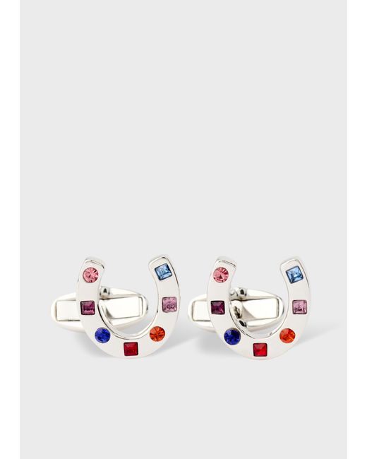 Paul Smith White 'Lucky Horseshoe' Cufflinks for men