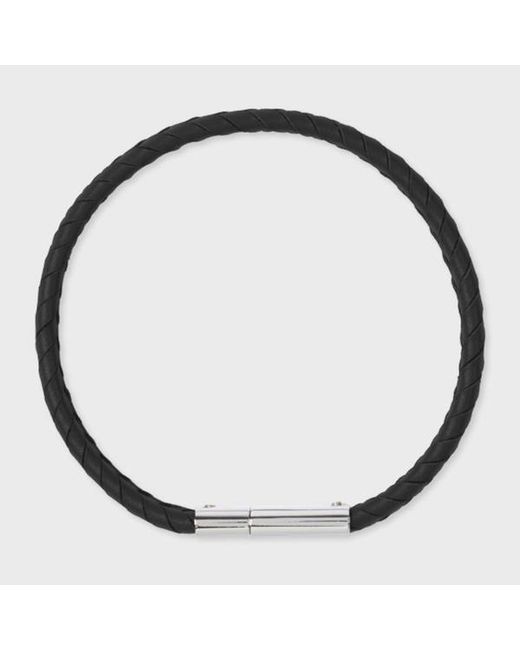 Paul Smith Metallic Braided Leather Bracelet for men