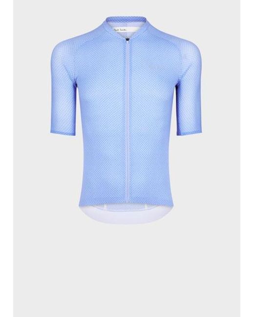Paul Smith Blue Mini Checkerboard Race Cycling Jersey for men