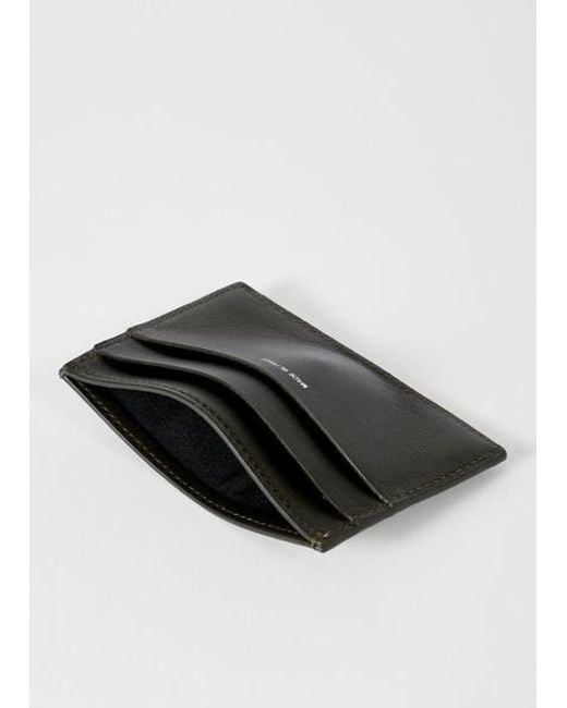 Paul Smith Blue Leather 'Seasonal Stripe' Credit Card Holder for men