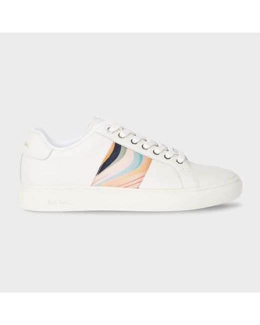 Paul Smith White Leather 'Dusky Swirl' 'Lapin' Trainers