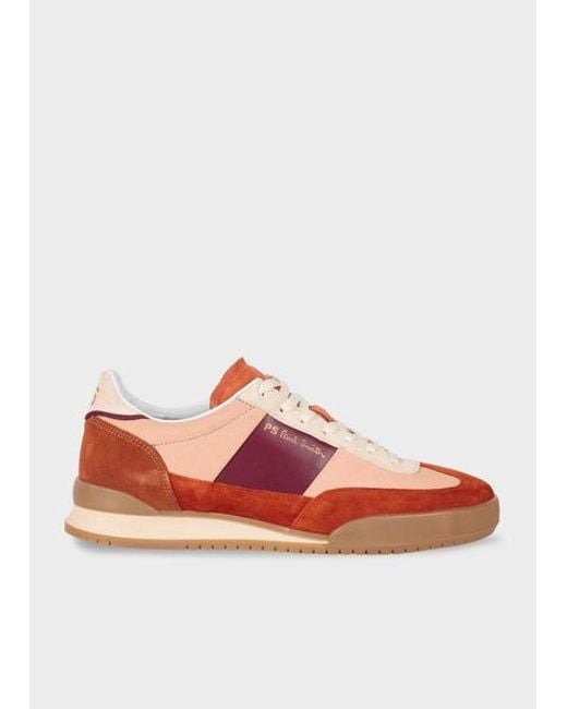 Paul Smith Brown Nubuck 'Dover' Colourblock Retro Gum Trainers