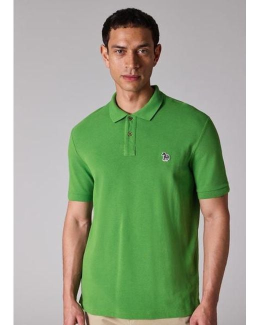 Paul Smith Green Organic Cotton Zebra Polo Shirt for men