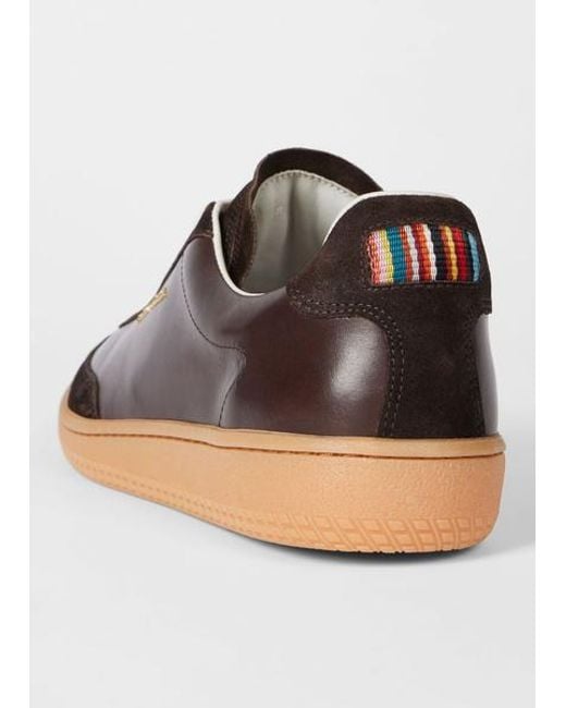 Paul Smith Brown Dark Leather 'Como' Trainers for men