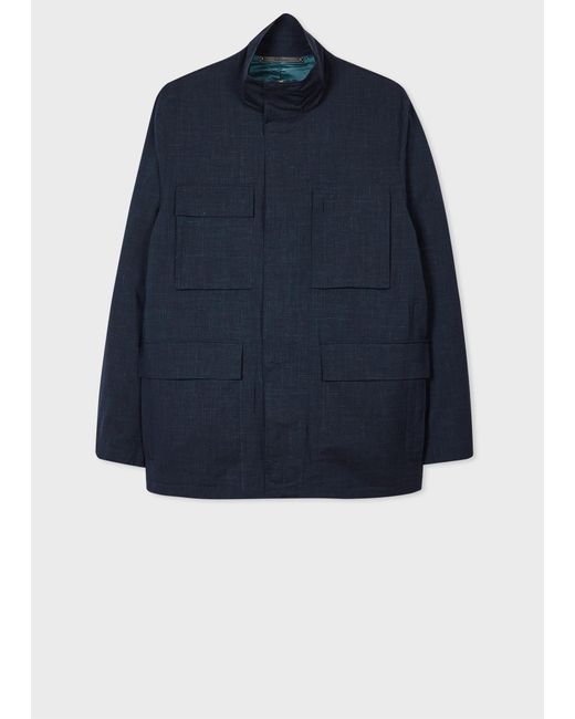 Paul Smith Blue Wool-Linen Water-Resistant Field Jacket for men