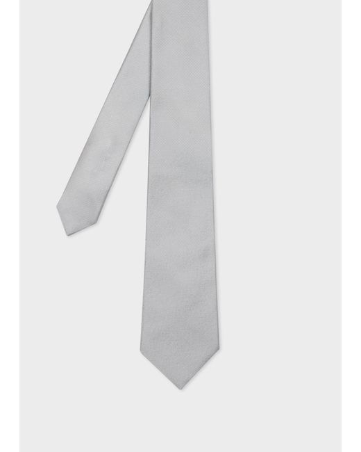 Paul Smith White Grey Silk-blend Glitter Dot Tie for men