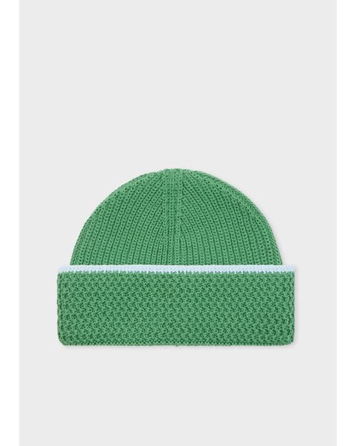 Paul Smith Green Cotton Beanie for men
