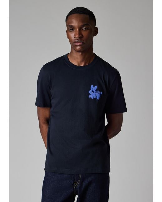 Paul Smith Blue 'Never Assume Bunny' Print T-Shirt for men
