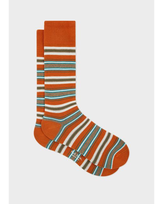 Paul Smith Brown Mixed Striped Socks for men
