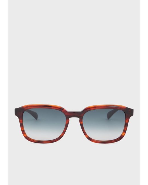 Paul Smith Brown Striped 'Parfett' Sunglasses