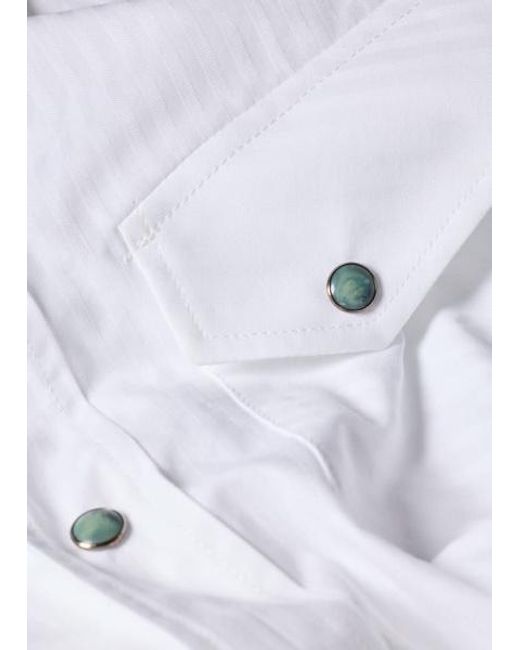 Paul Smith White Twill-Stripe Western Shirt for men