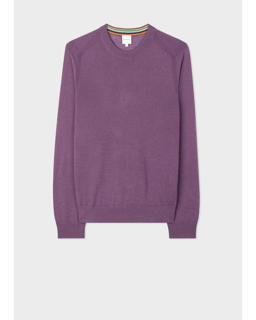 Paul Smith Purple Merino Wool Sweater for men