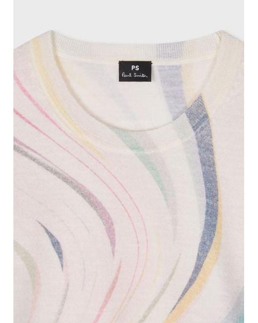 Paul Smith White Short Sleeve Wool Knitted Top