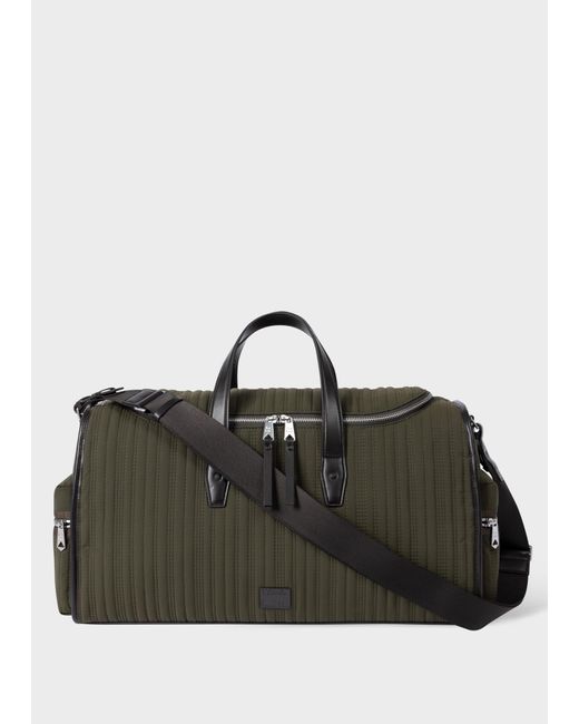 Paul Smith Black Khaki Quilted Holdall for men