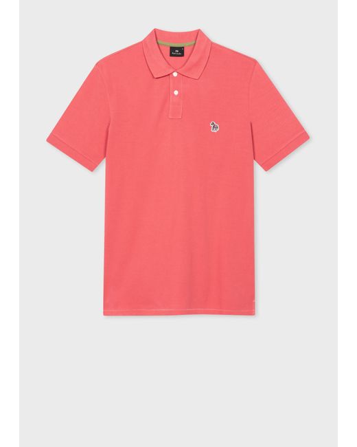PS by Paul Smith Pink Mens Reg Fit Ss Polo Shirt Zebra for men