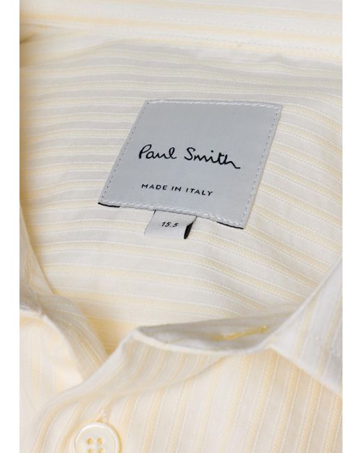 Paul Smith White Regular-Fit Stripe Cotton-Silk Shirt for men