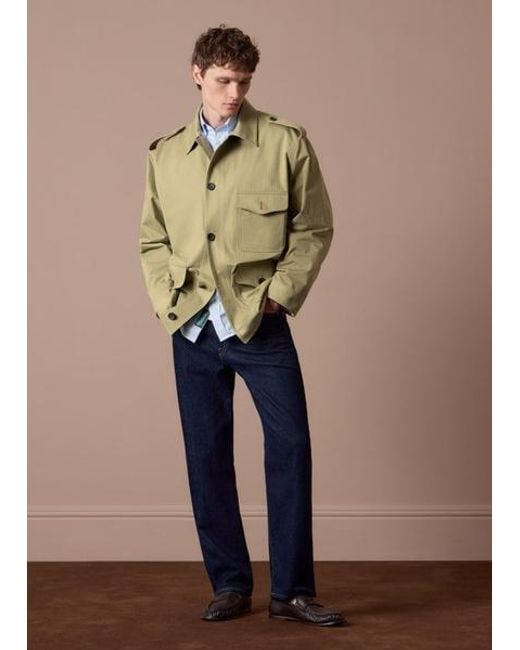 Paul Smith Blue Cotton Herringbone Field Jacket for men