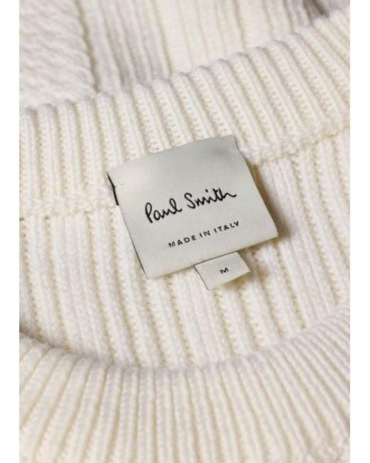 Paul Smith Natural Merino Cable Check Sweater for men