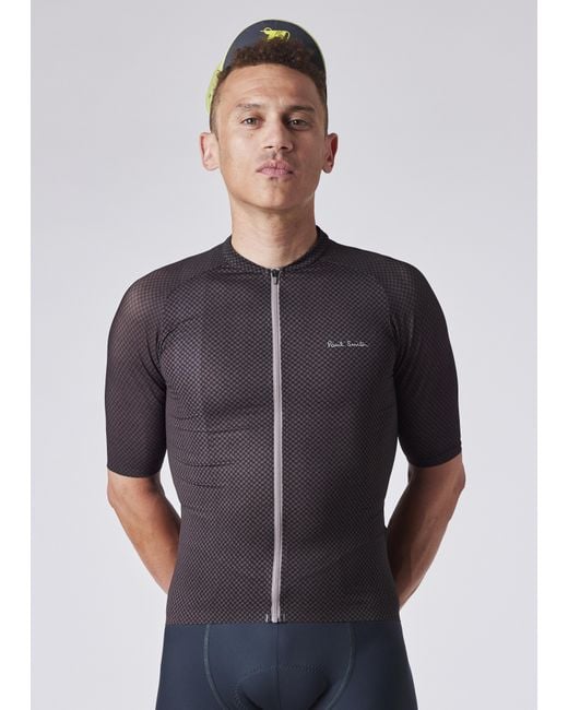 Paul Smith Gray Mini Checkerboard Race Cycling Jersey for men