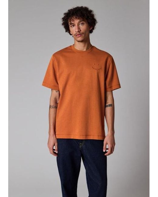 Paul Smith Brown Casual-Fit Embossed 'Happy' T-Shirt for men