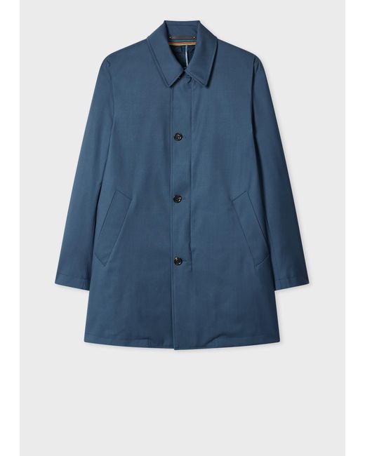 Paul Smith Blue 'Storm System' Wool Mac With Detachable Gilet for men