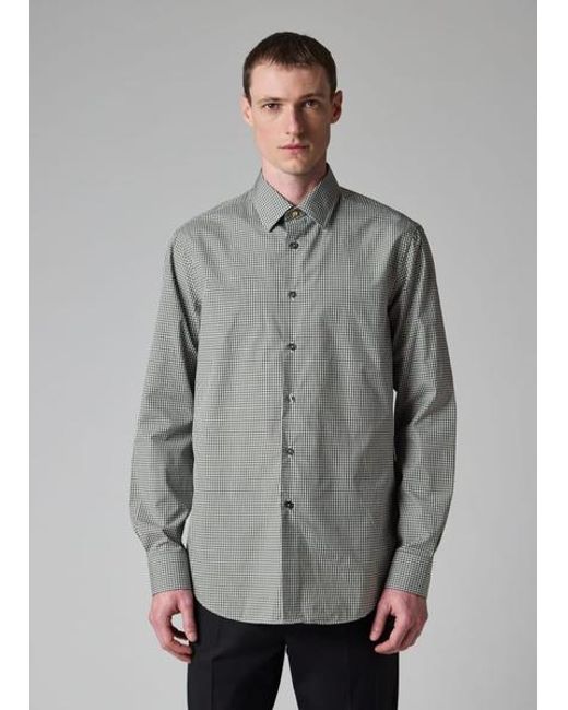 Paul Smith Gray Regular-Fit Gingham Shirt for men