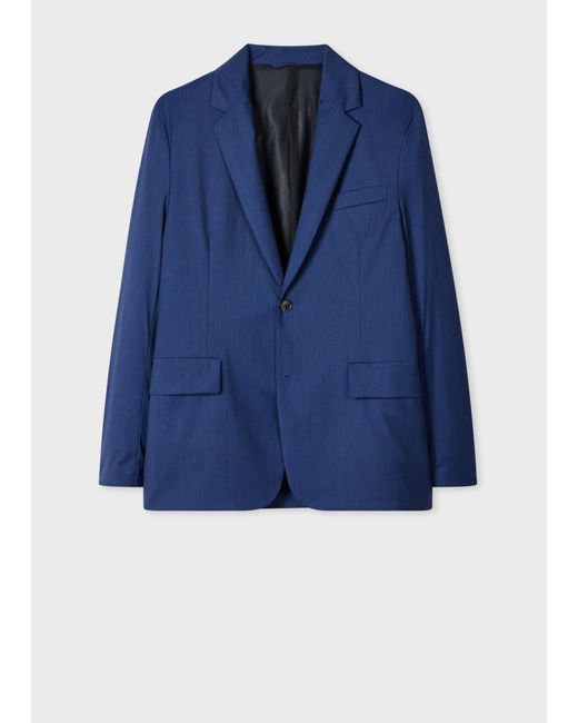 Paul Smith Blue Melange 'Storm System' Wool Technical Blazer for men