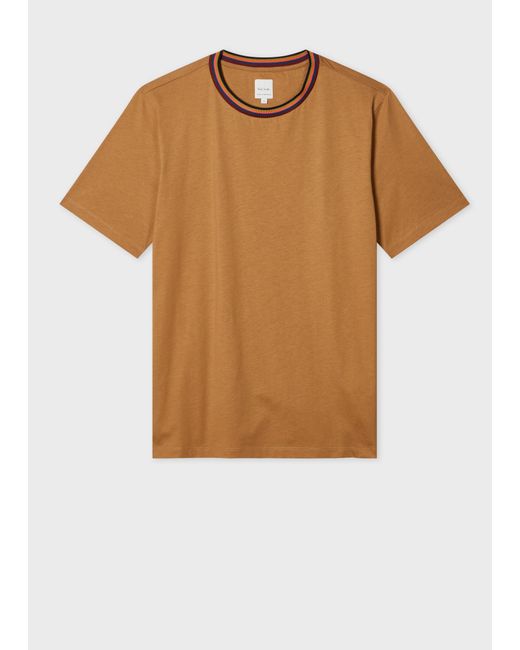【関税&送料込】Paul Smith Stripes Logo Collar T-Shirt Men's 'Artist Stripe' Collar Cotton T-Shirt