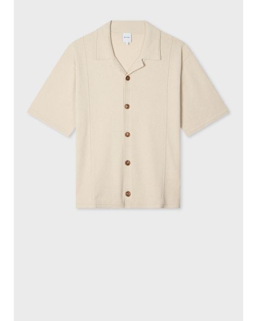 Paul Smith Natural Boucle Ecru Knitted Shirt for men