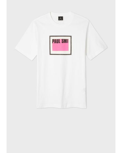 Paul Smith White 'Framed Logo' T-Shirt for men