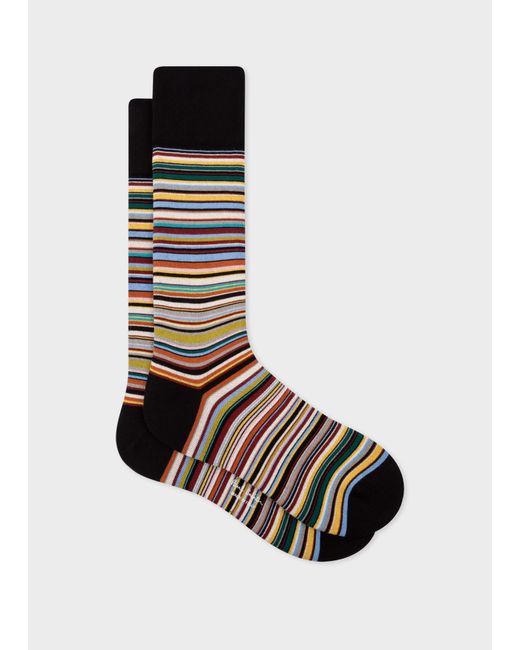 Paul Smith Black Signature Stripe Socks for men