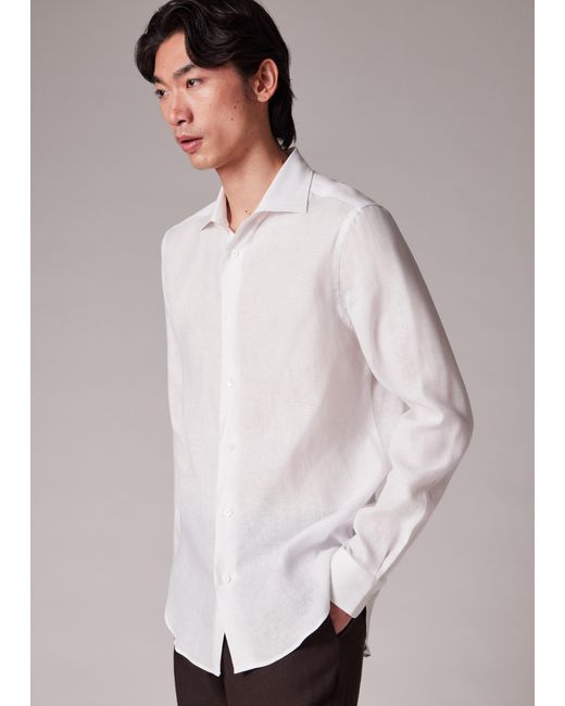 Paul Smith White Slim-Fit Linen Shirt for men
