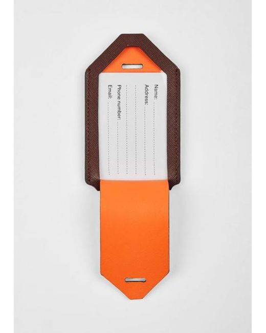 Paul Smith Brown Dark Leather Luggage Tag for men