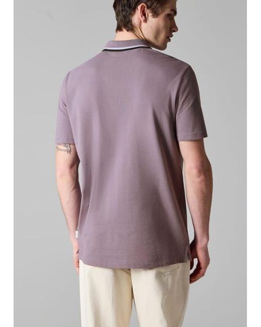 Paul Smith Purple Contrast Tipping Zip Polo Shirt for men