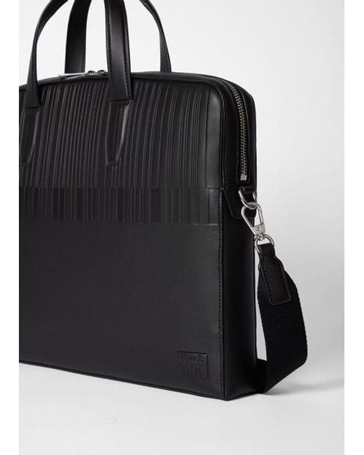 Paul Smith Black Leather 'Shadow Stripe' Folio for men