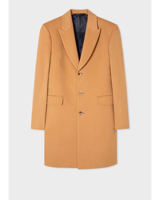 Paul Smith Orange Camel Wool-cashmere Epsom Coat for men