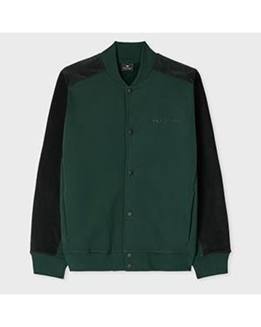 Paul Smith Green Dark Mix-Up Jersey Bomber Jacket for men