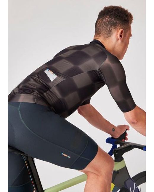 Paul Smith Black Checkerboard Race Cycling Jersey for men