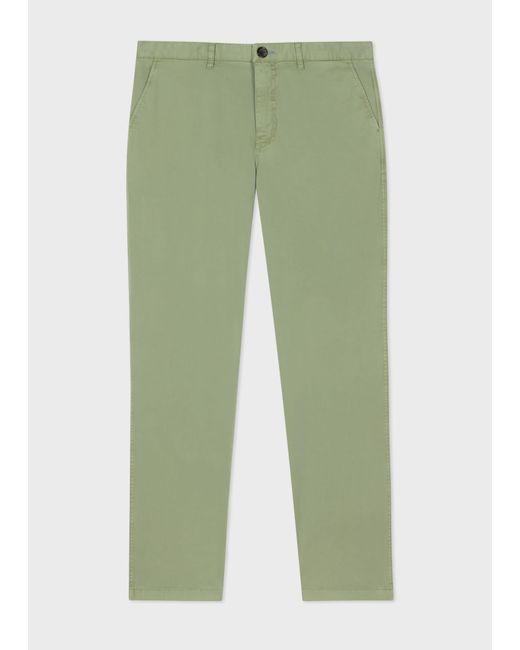 PS by Paul Smith Green Mens Tapered Fit Stitched Chino for men