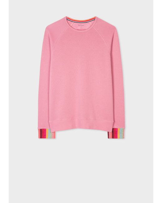 Paul Smith Dusky Pink Lounge Sweatshirt With 'swirl Stripe' Cuffs