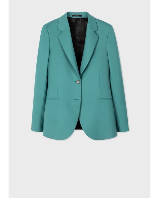 Paul Smith Blue A Suit To Travel In - Light Teal Wool Two-button Blazer Green