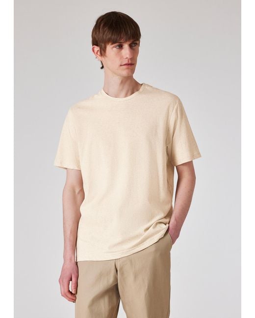 Paul Smith Natural Marl Cotton-Linen T-Shirt for men