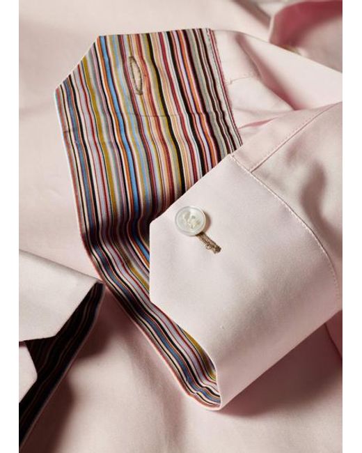 Paul Smith Pink Slim-Fit Cotton Poplin Shirt for men