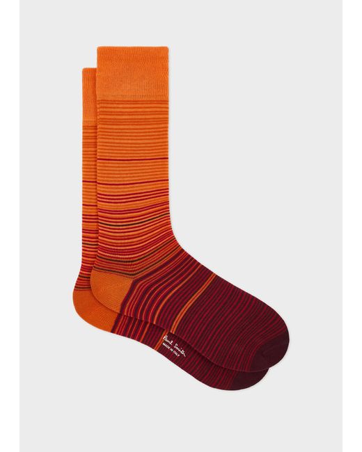 Paul Smith Red Gradient Stripe Socks for men