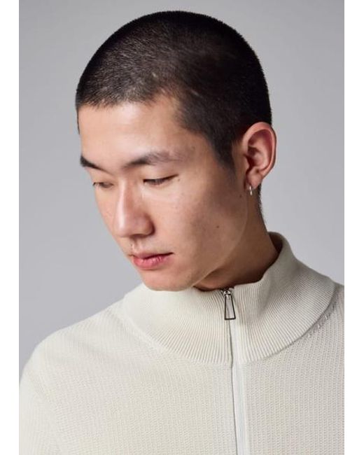 Paul Smith Gray Cream Textured-Cotton Zip Cardigan for men
