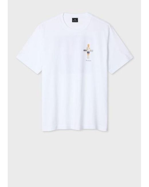 Paul Smith White 'Table Football' Print T-Shirt for men